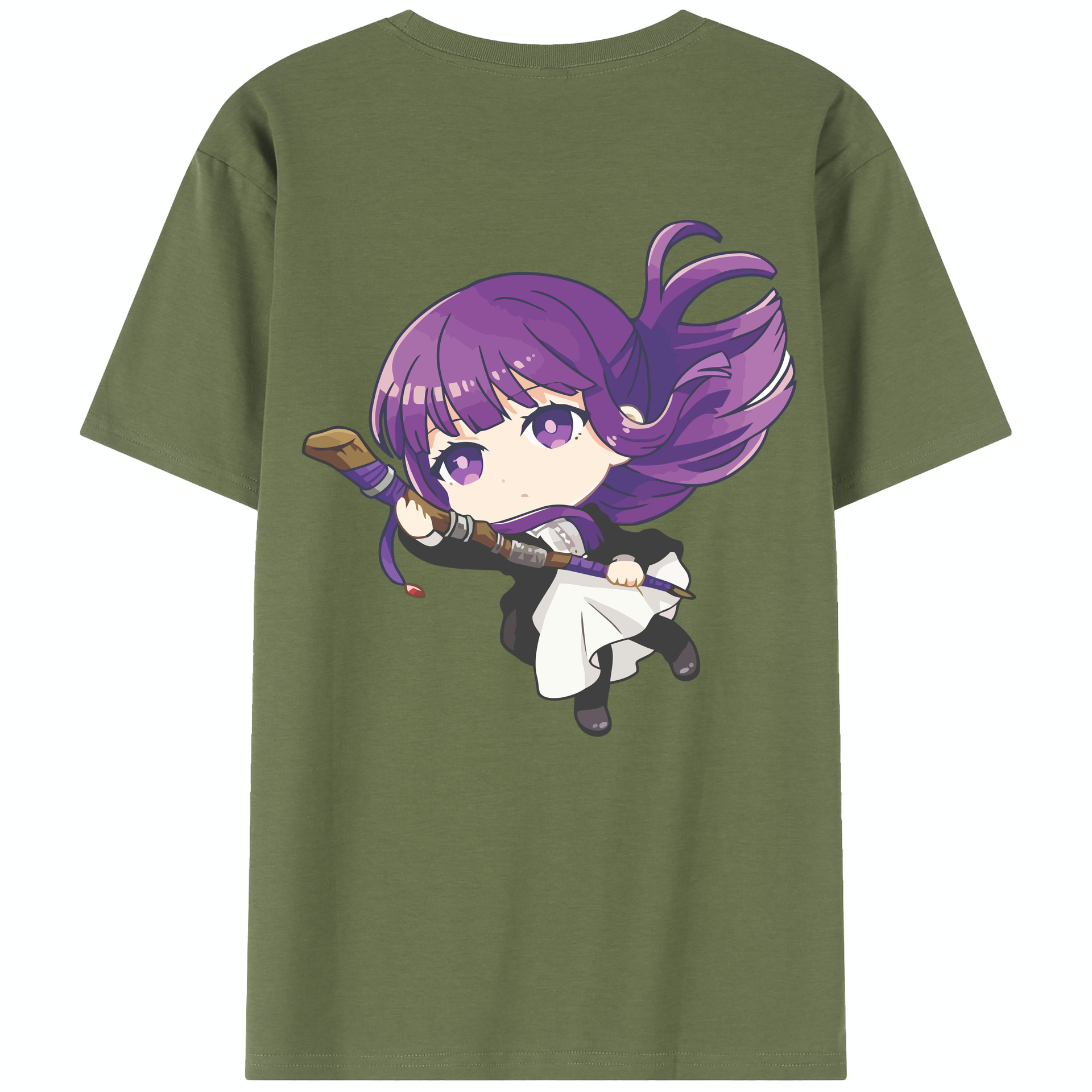 （画像用） 葬送のフリーレン Frieren 綿100％半袖Tシャツ（背面プリント）
